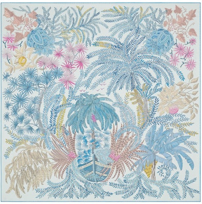 (W) 에르메스 양면 식물 패턴 실크 디자인 리버시블 스카프 H903908S-02 Lookbook (W) 에르메스 양면 식물 패턴 실크 디자인 리버시블 스카프 H903908S-02