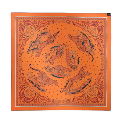 (Women) HERMES Reversible Silk Scarf in Orange. H904166S