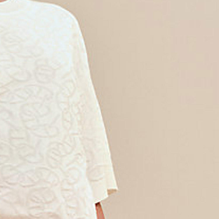 (Women) HERMES  Ribbed Knit Short-Sleeve T-Shirt Gray White H4E2649DC91 圖 6