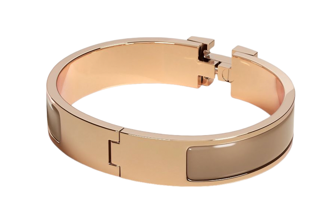 (Women) HERMES  Rose Gold Clic H Enamel Bracelet. H700001FO64GM 圖 3