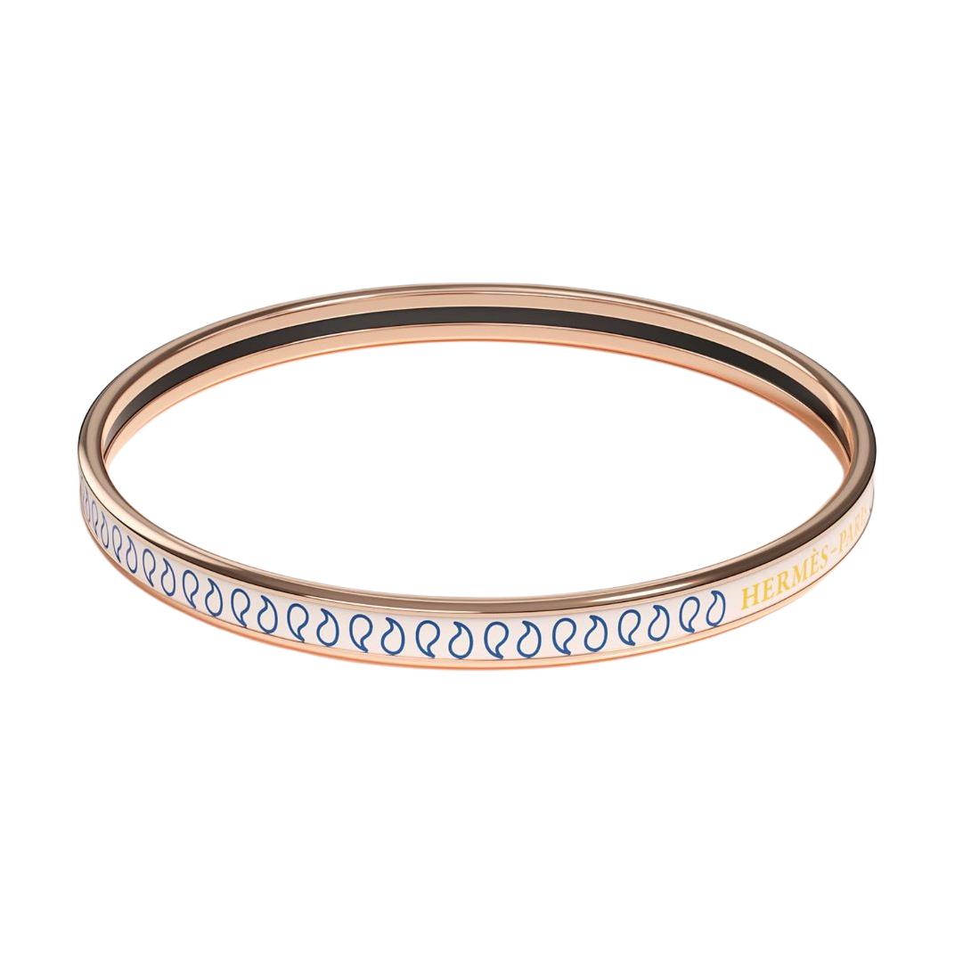 (Women) HERMES  Rose Gold Enamel Bracelet Slim Design H244313FOF5