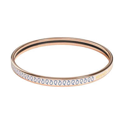 (Women) HERMES Rose Gold Enamel Bracelet Slim Design H244313FOF5