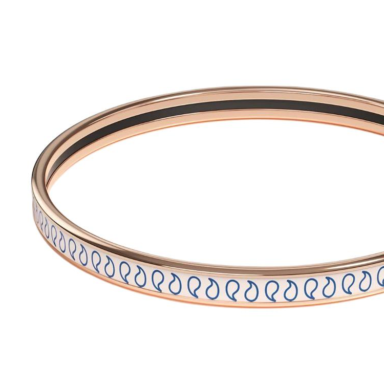 Shop (W) 爱马仕玫瑰金窄版珐琅手镯 H244313FOF5