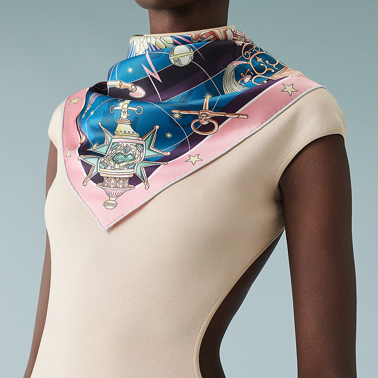 (Women) HERMES  Scarf Stardust Symphony in Pink/Cobalt Blue/Purple. H983912S 07 圖 4