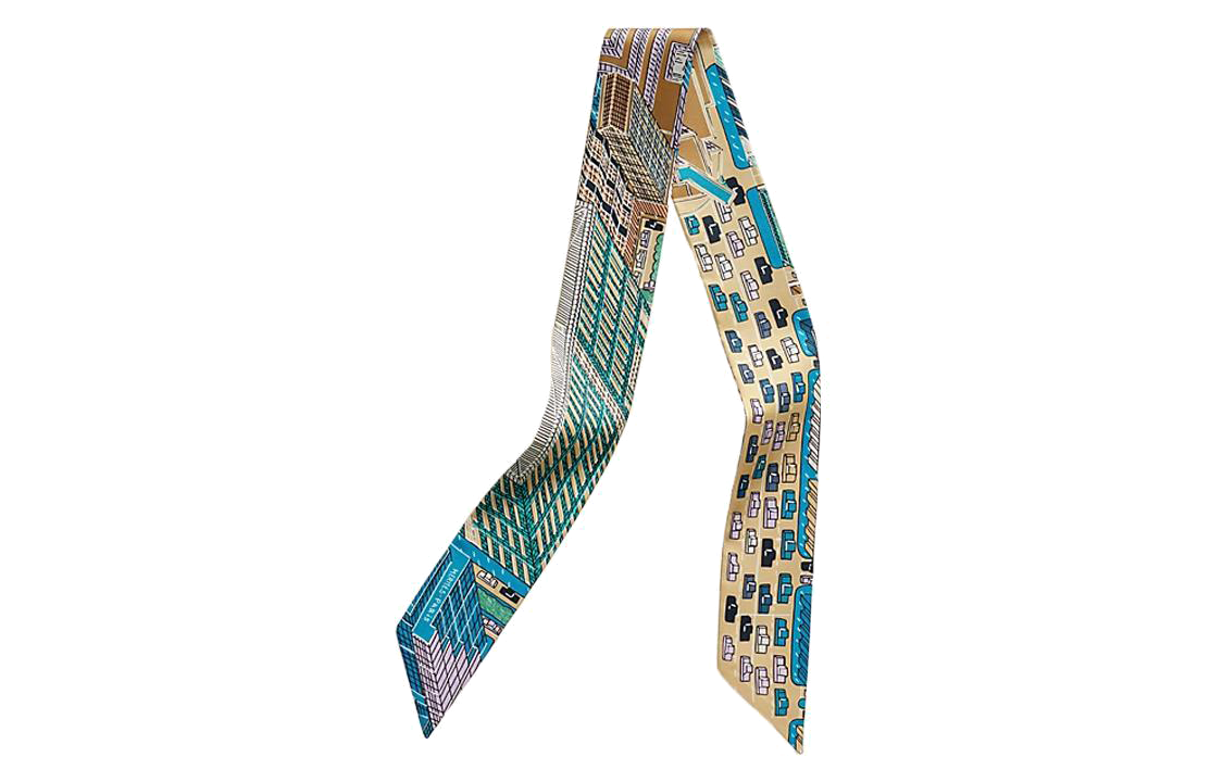 (Women) HERMES  Scarf with Car Pattern Design - Multicolor Silk Scarf. H063969S09 圖 2