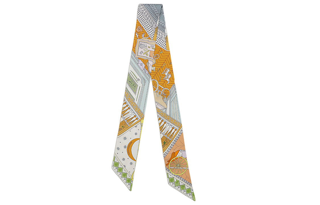 (Women) HERMES  Scarf with Pattern Logo Multicolor Silk Scarf H063757S 05 圖 2