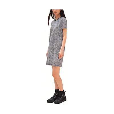 (Women) HERMES Short Sleeve Dress Black Blue Monogram Design H4E4521DB5H34