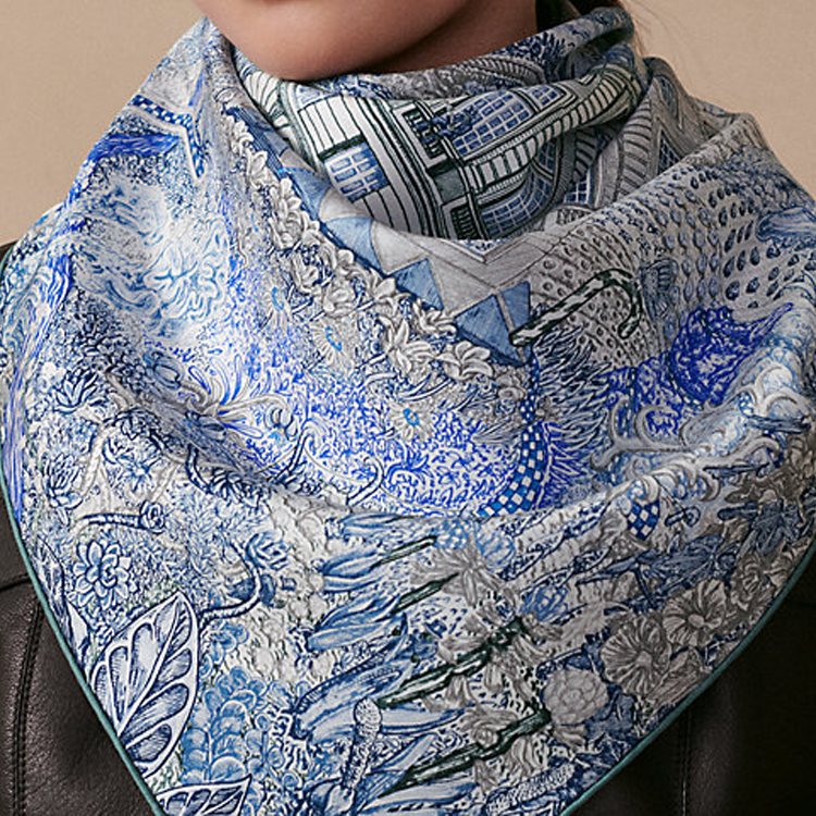 (Women) HERMES  Silk Scarf - A Dream of Soaring Fubao Blue Design H004147S 05 圖 3