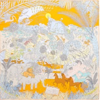 (Women) HERMES Silk Scarf "Animal Carnival" Print Casual Accessory. H003953S 05 (Women) HERMES Silk Scarf "Animal Carnival" Print Casual Accessory. H003953S 05