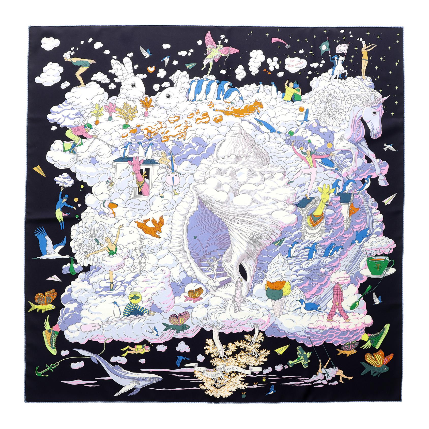 (Women) HERMES  Silk Scarf "My Cloud" Pattern 90x90cm H003900S-01 圖 2