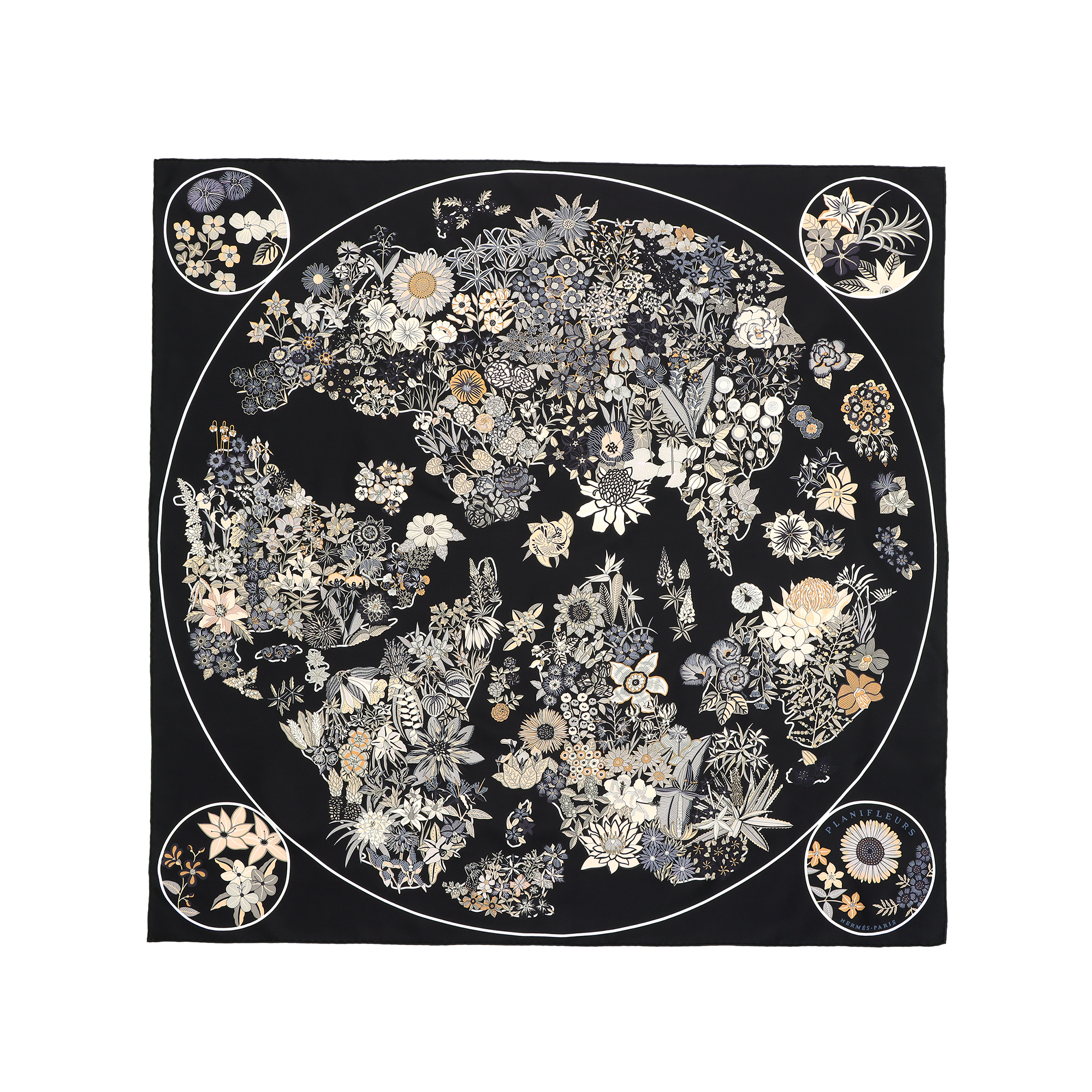 (Women) HERMES  Silk Scarf Black with Patterned Print. H003965S 13 圖 3