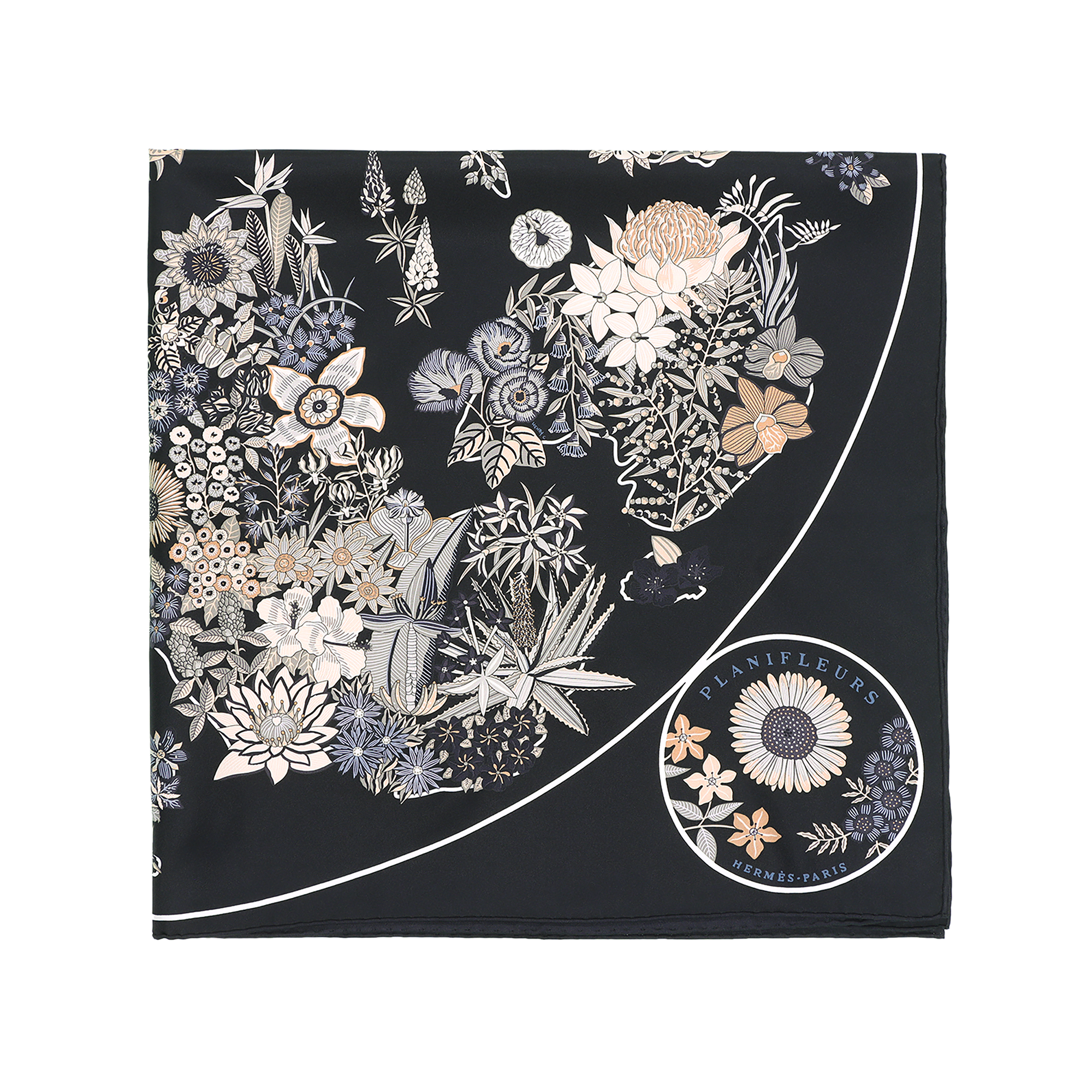 (Women) HERMES  Silk Scarf Black with Patterned Print. H003965S 13 圖 4