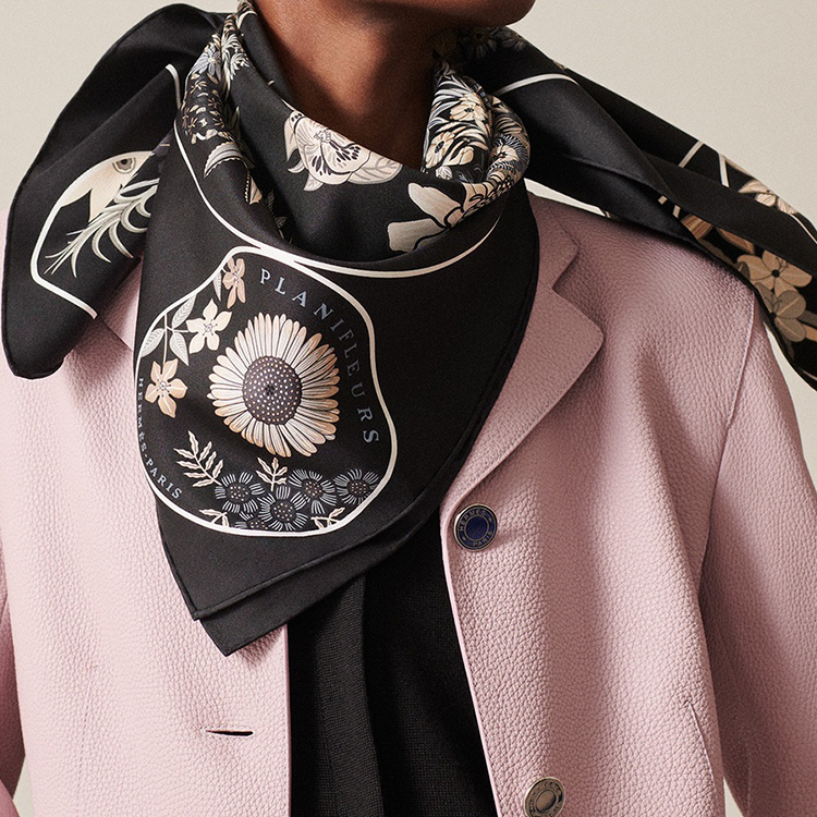 (Women) HERMES  Silk Scarf Black with Patterned Print. H003965S 13 圖 6