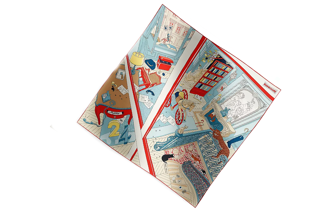 (Women) HERMES  Silk Scarf Light Blue with Printed Pattern Design H004106Sv02 圖 3