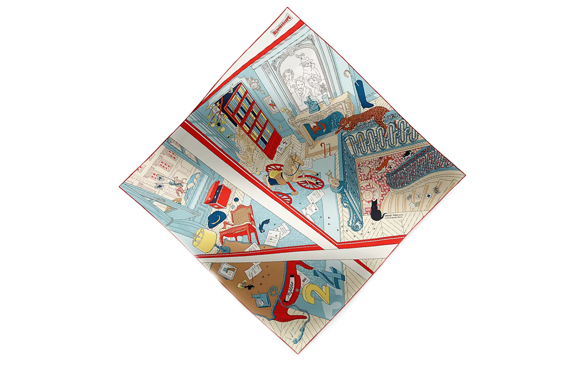 (Women) HERMES  Silk Scarf Light Blue with Printed Pattern Design H004106Sv02 圖 4