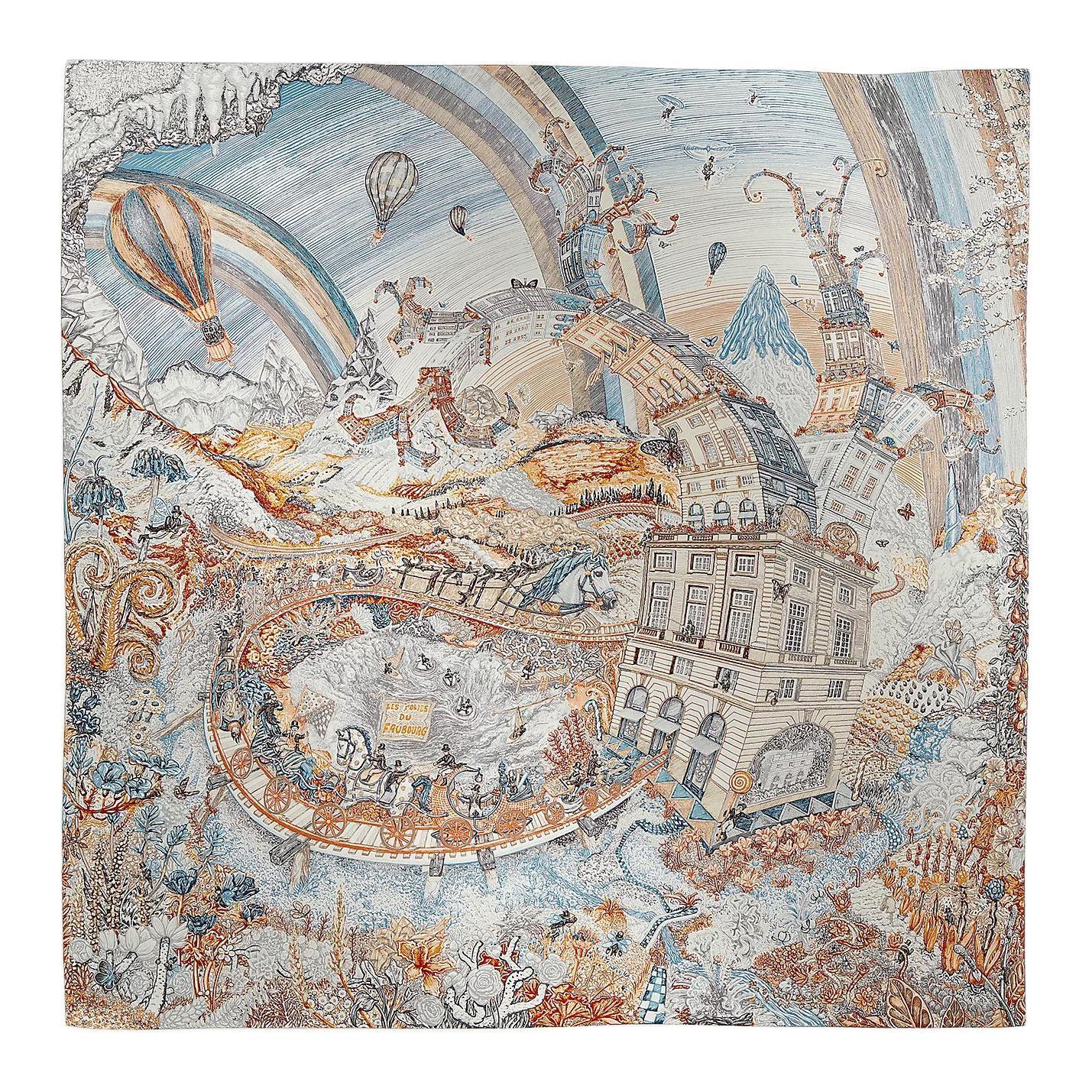 (Women) HERMES  Silk Scarf Multi-color Dream Fables Print H004147S 04 圖 2