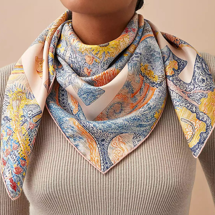 (Women) HERMES  Silk Scarf Pale Pink/Blue/Yellow 'Long Live Freedom'. H003752S-02 圖 3