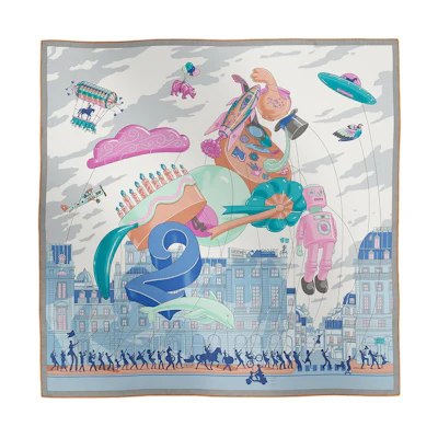 (Women) HERMES Silk Scarf Pattern Print Multicolor H004150S 06
