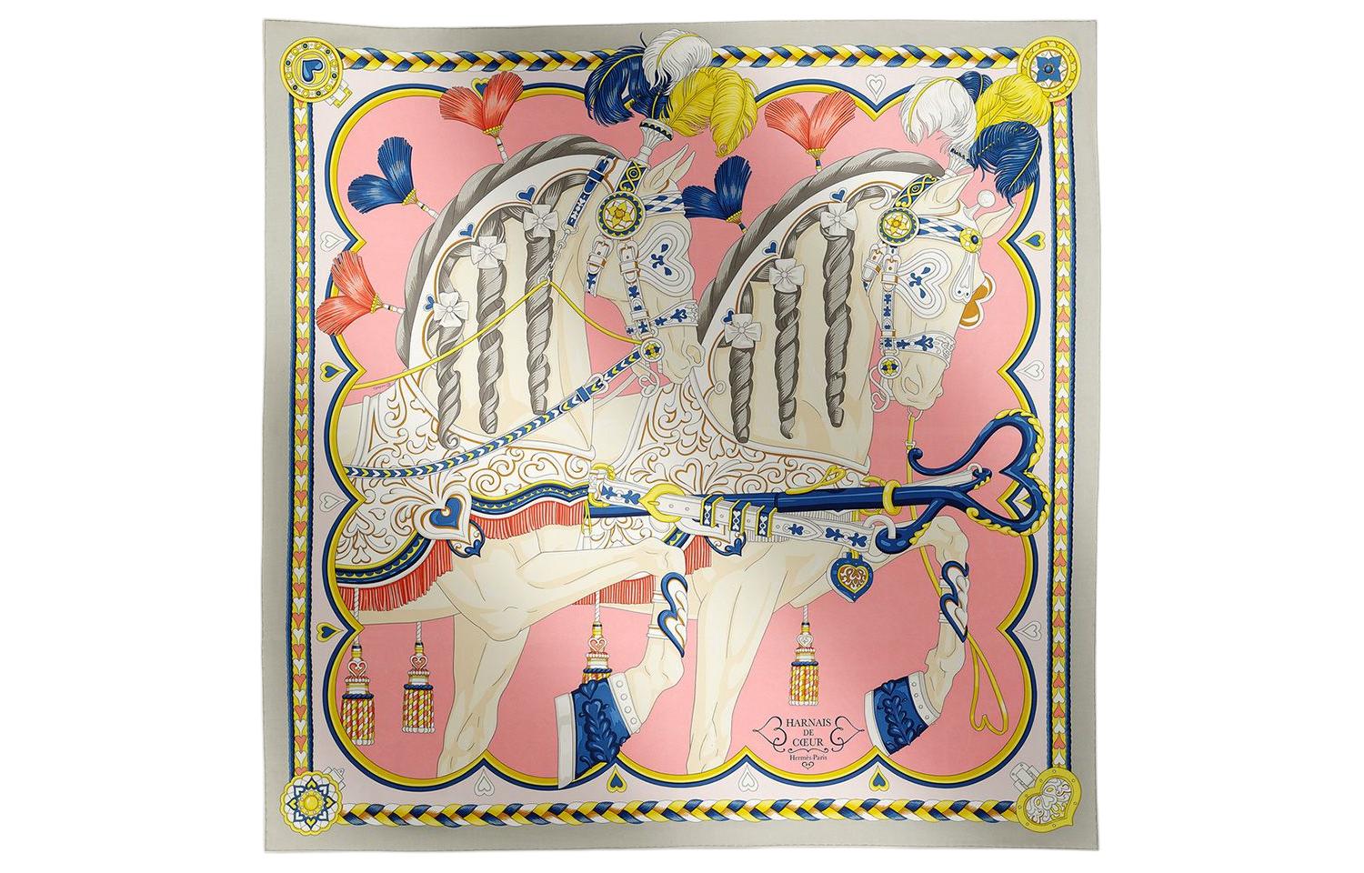 (Women) HERMES  Silk Scarf Pink with Saddle Design Pattern. H004090S 07 圖 2