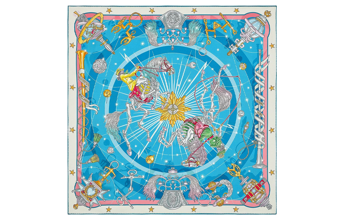 (Women) HERMES  Silk Scarf Starry Chorus Design H983912S 04