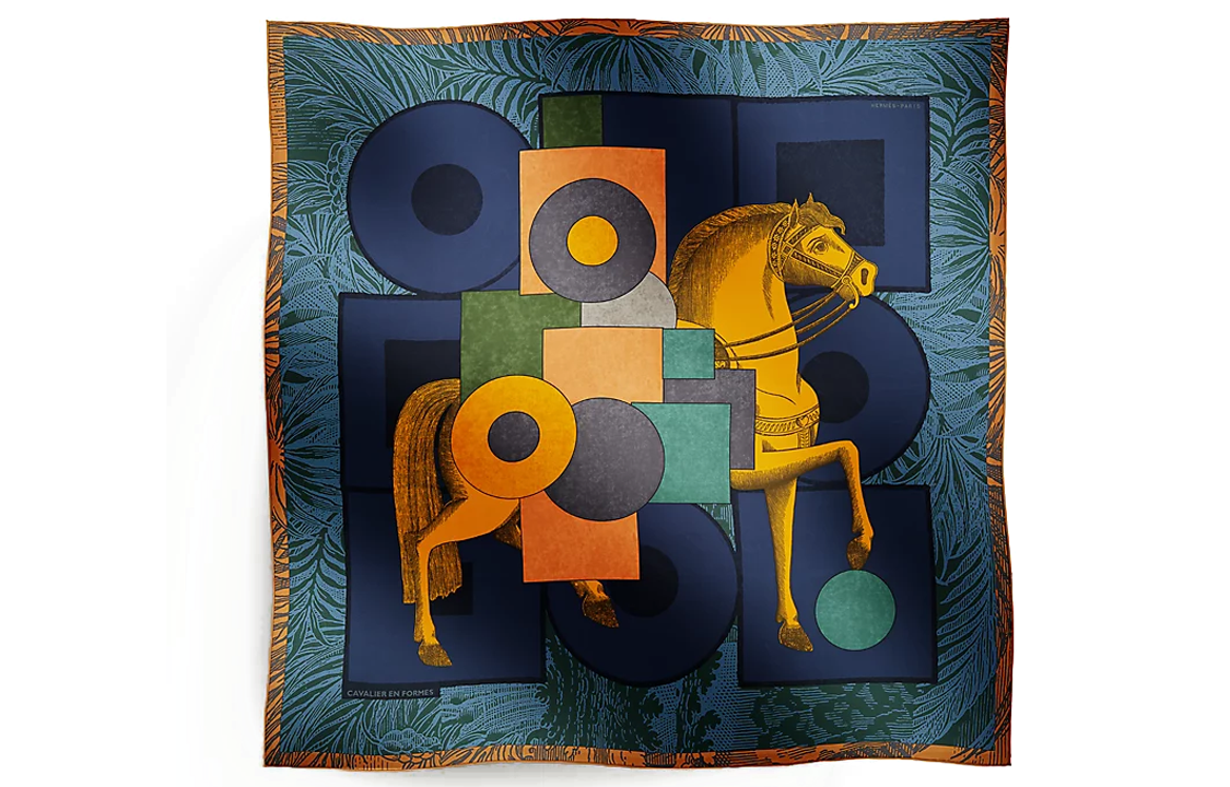 (Women) HERMES  Silk Scarf with Animal Print - Multicolor. 004008S 09