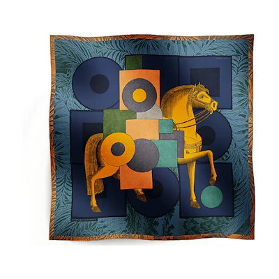 (Women) HERMES Silk Scarf with Animal Print - Multicolor. 004008S 09
