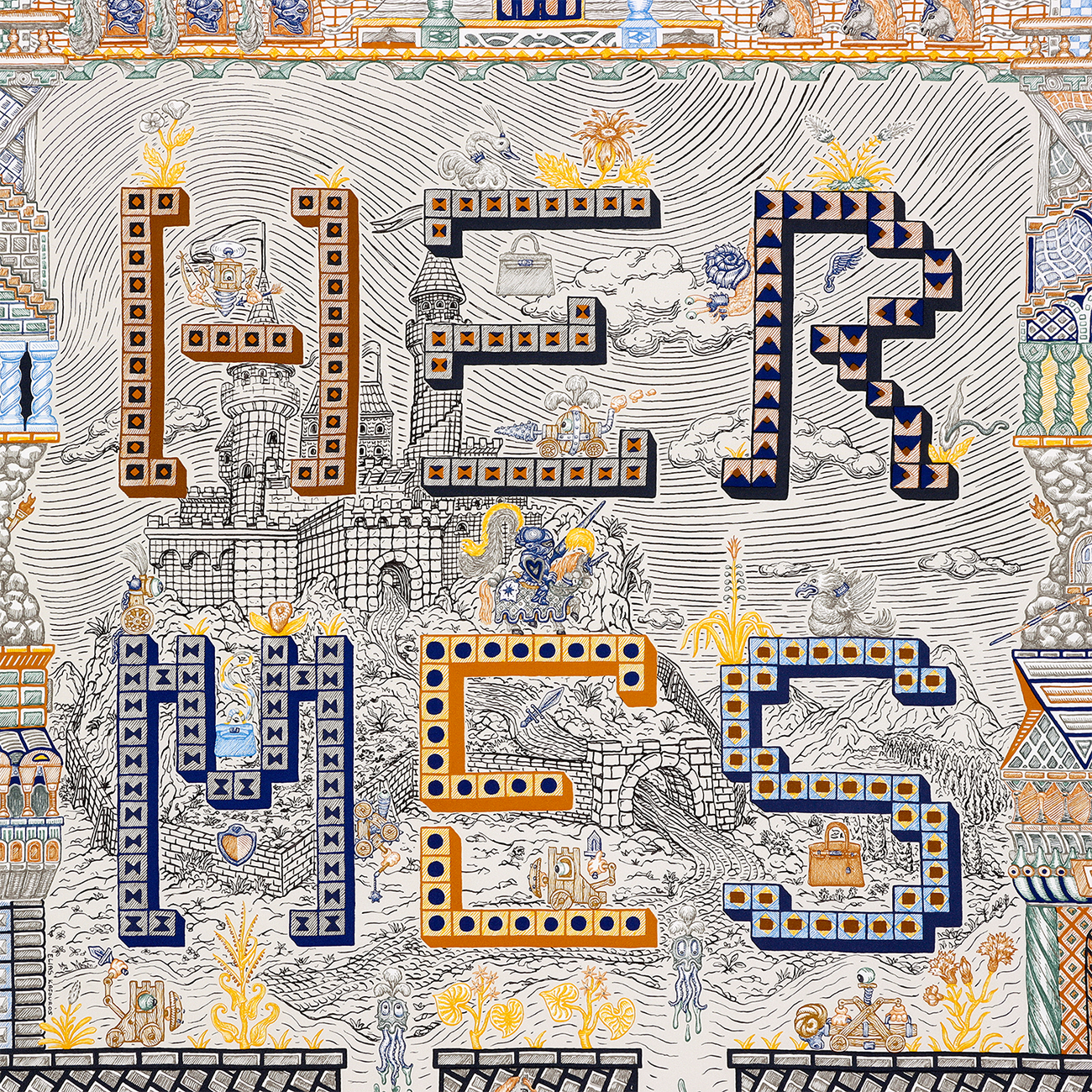 (Women) HERMES  Silk Scarf with Logo Print Design - Multicolor. H004011s 06 圖 3