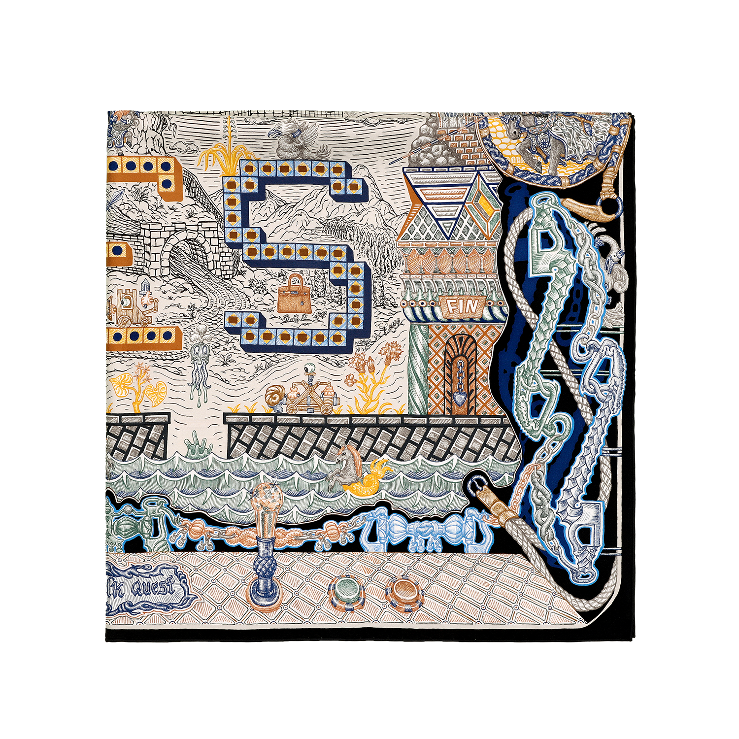 (Women) HERMES  Silk Scarf with Logo Print Design - Multicolor. H004011s 06 圖 4