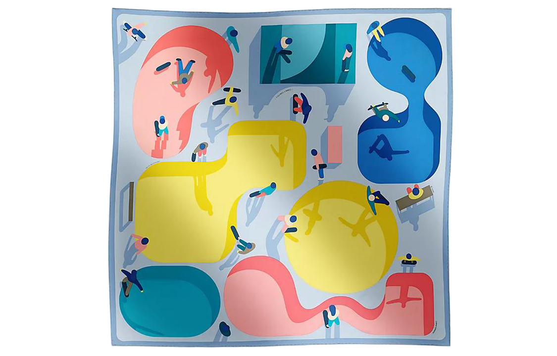 (Women) HERMES  Silk Scarf with Printed Design in Blue. H004107Sv05 圖 2