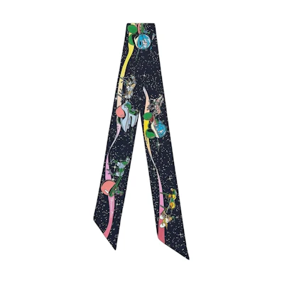 (Women) HERMES Silk Scarf with Space Print Design H063573S-05