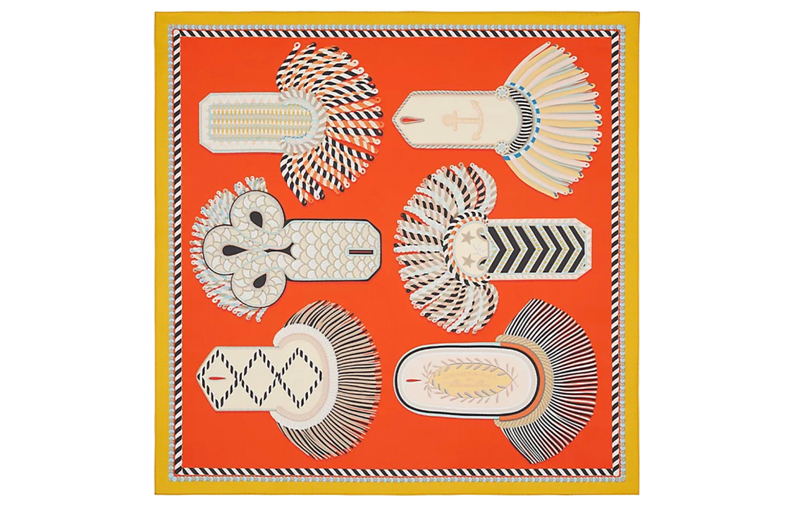 (Women) HERMES  Silk Scarf with Twill Pattern Multicolor. H903983S 05