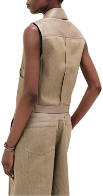 (Women) HERMES Sleeveless Cotton Jacket in Teal Green. H5E0253DHCN Lookbook (Women) HERMES Sleeveless Cotton Jacket in Teal Green. H5E0253DHCN