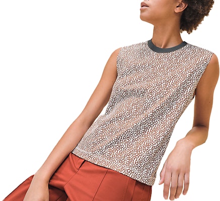 (Women) HERMES Sleeveless Loose Fit Printed Crew Neck T-Shirt H4E4625DB1W Order (Women) HERMES Sleeveless Loose Fit Printed Crew Neck T-Shirt H4E4625DB1W