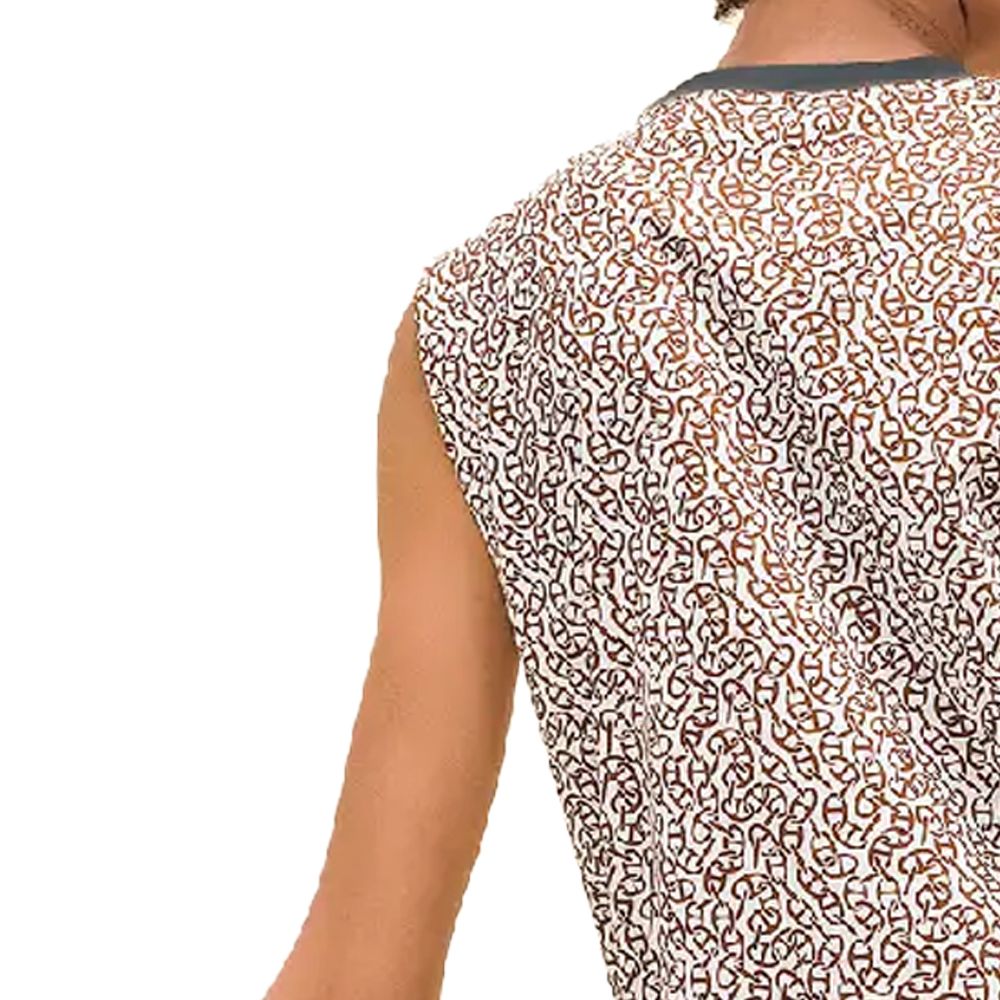 Details for (Women) HERMES  Sleeveless Loose Fit Printed Crew Neck T-Shirt H4E4625DB1W