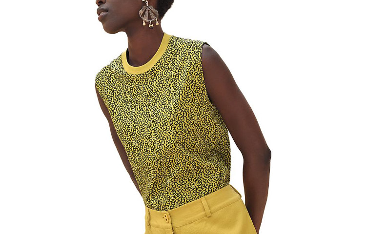 Cheap (Women) HERMES  Sleeveless Loose Fit Printed Crew Neck T-Shirt H4E4625DB1W