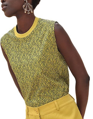 (Women) HERMES Sleeveless Loose Fit Printed Crew Neck T-Shirt H4E4625DB1W Cheap (Women) HERMES Sleeveless Loose Fit Printed Crew Neck T-Shirt H4E4625DB1W