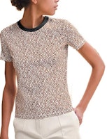 (Women) HERMES Slim Fit Graphic Print Short Sleeve T-Shirt Brown H4E4620DB1W (Women) HERMES Slim Fit Graphic Print Short Sleeve T-Shirt Brown H4E4620DB1W