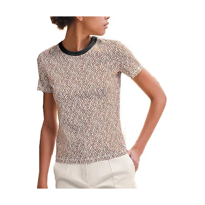 (Women) HERMES Slim Fit Graphic Print Short Sleeve T-Shirt Brown H4E4620DB1W