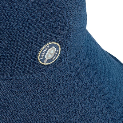 (W) 爱马仕纯蓝色纯棉渔夫帽 H241055N EN58 Shop (W) 爱马仕纯蓝色纯棉渔夫帽 H241055N EN58