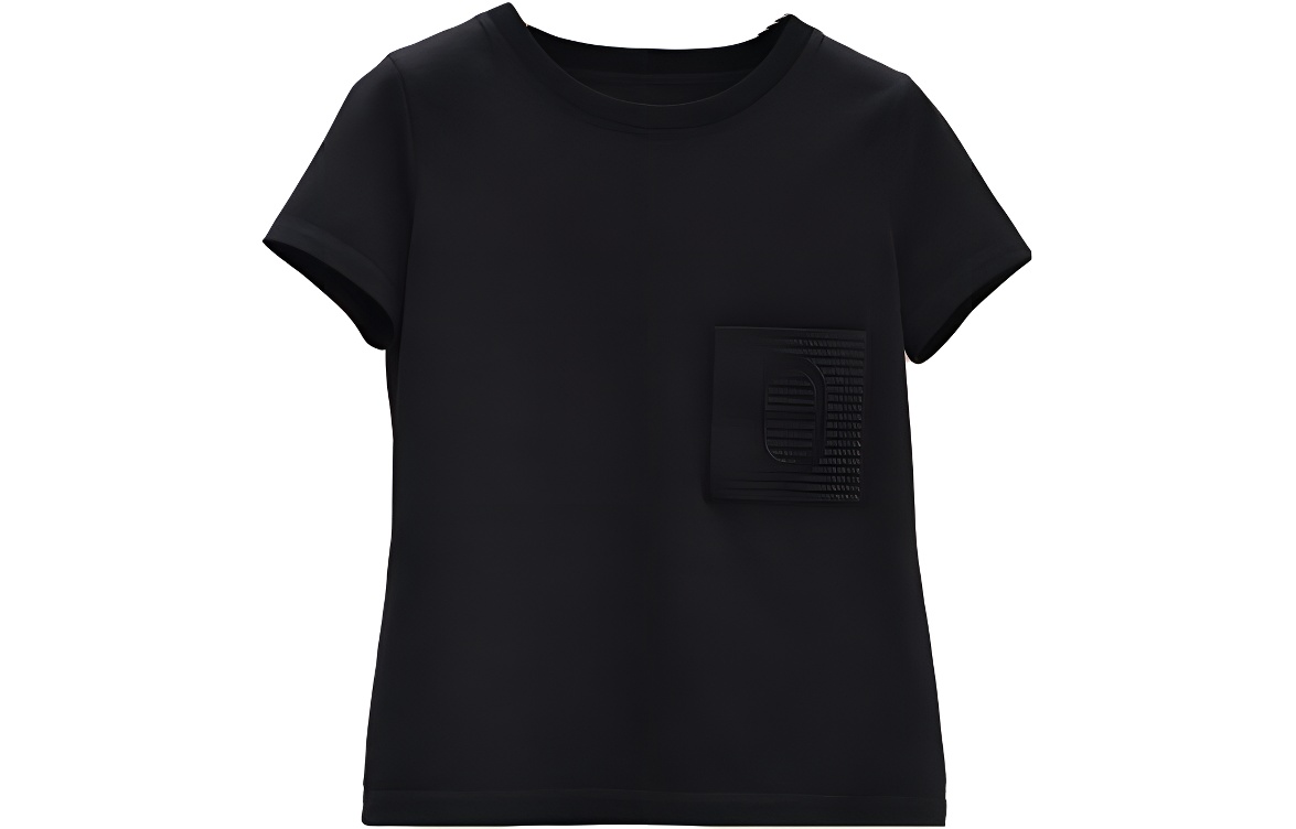 (Women) HERMES  Solid Color Casual Crewneck Short Sleeve T-Shirt. H1H4600D202