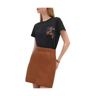 (Women) HERMES Solid Color Crew Neck Printed Short Sleeve Regular T-Shirt. H5E4634DA5H