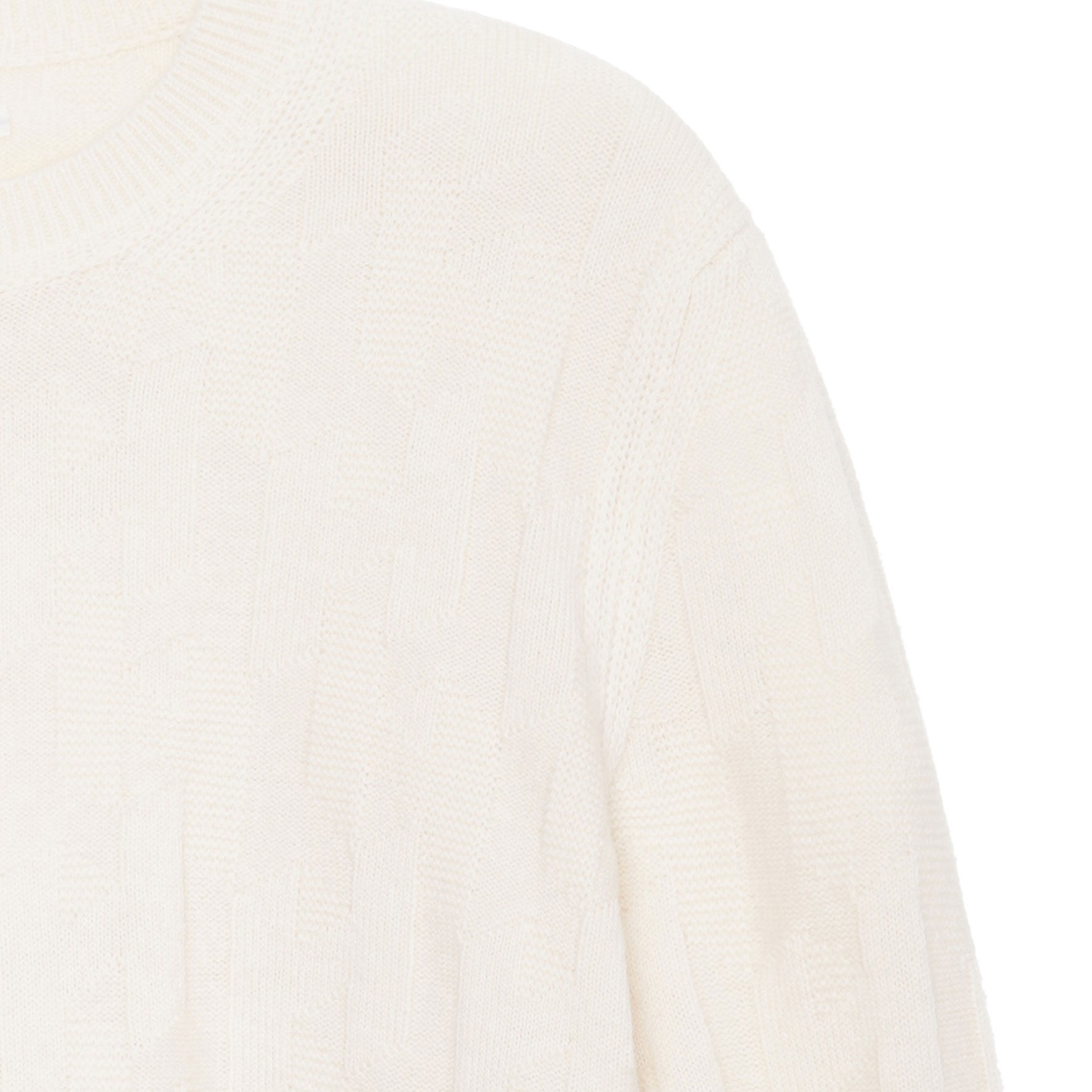 Purchase (Women) HERMES  Solid Color Crewneck Knit Sweater - White H3H2617D4A3