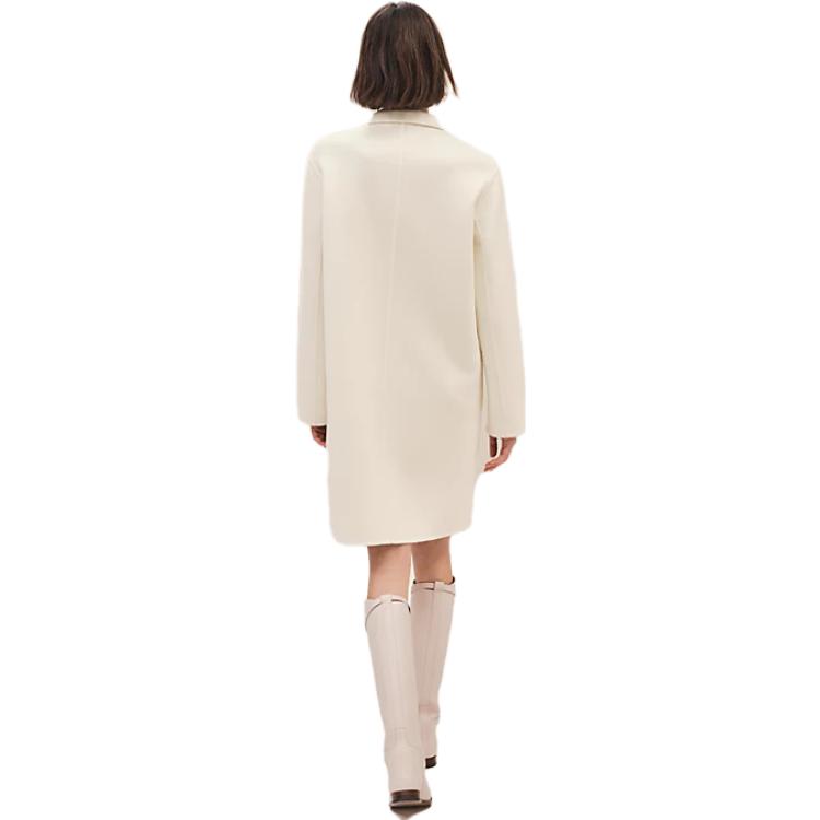 Lookbook (Women) HERMES  Solid Color Long Sleeve Casual Coat White H3H0188DAA334