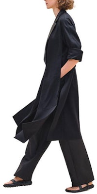 (Women) HERMES Solid Color Long Sleeve Coat Black Blue Mid-Length Loose Fit H4E0189DL5H Shop (Women) HERMES Solid Color Long Sleeve Coat Black Blue Mid-Length Loose Fit H4E0189DL5H