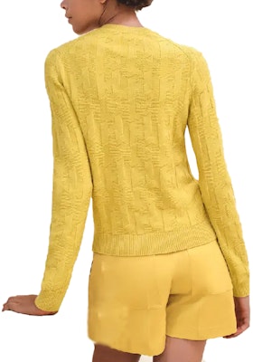 (Women) HERMES Solid Color Ribbed Knit Long-Sleeve Crewneck Sweater H4E2610D3A3 5