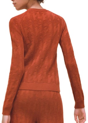 (Women) HERMES Solid Color Ribbed Knit Long-Sleeve Crewneck Sweater H4E2610D3A3 11