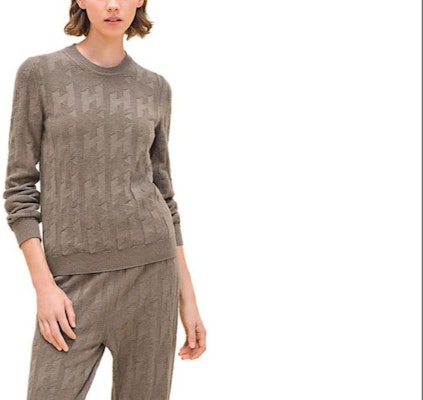 (Women) HERMES Solid Color Ribbed Knit Long-Sleeve Crewneck Sweater H4E2610D3A3 Order (Women) HERMES Solid Color Ribbed Knit Long-Sleeve Crewneck Sweater H4E2610D3A3