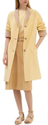 (Women) HERMES Solid Color Single-Breasted Coat in Yellow H4H0103DBDG Lookbook (Women) HERMES Solid Color Single-Breasted Coat in Yellow H4H0103DBDG