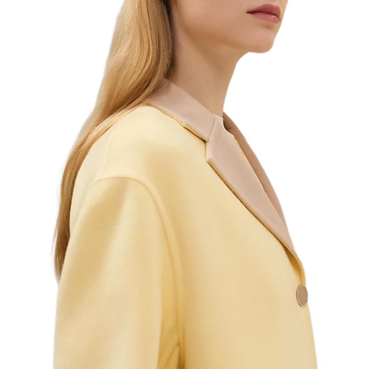 Purchase (Women) HERMES  Solid Color Single-Breasted Coat in Yellow H4H0103DBDG