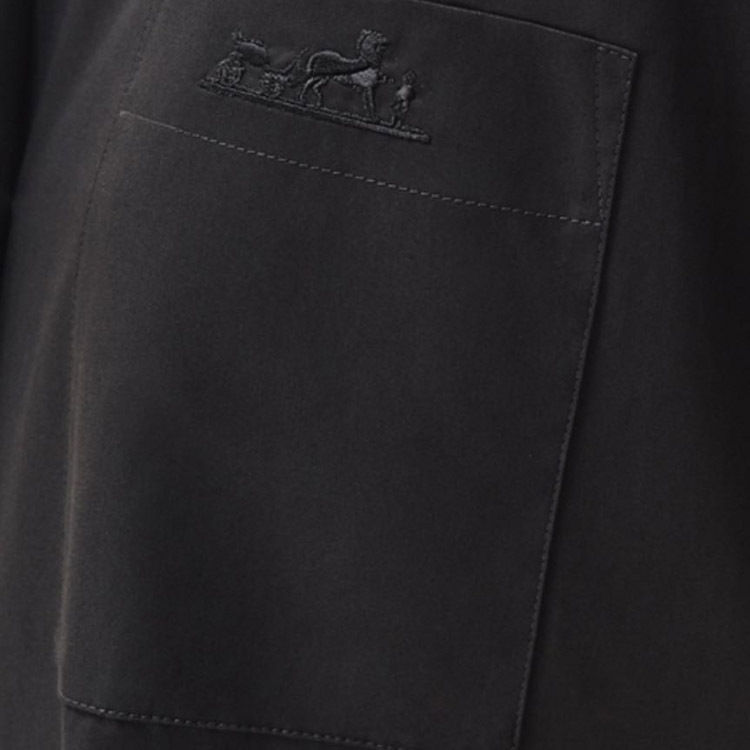 Cheap (W) HERMES Gaun Solid Color dengan Kerah Dasi Lengan 3/4. H4E0501DV02